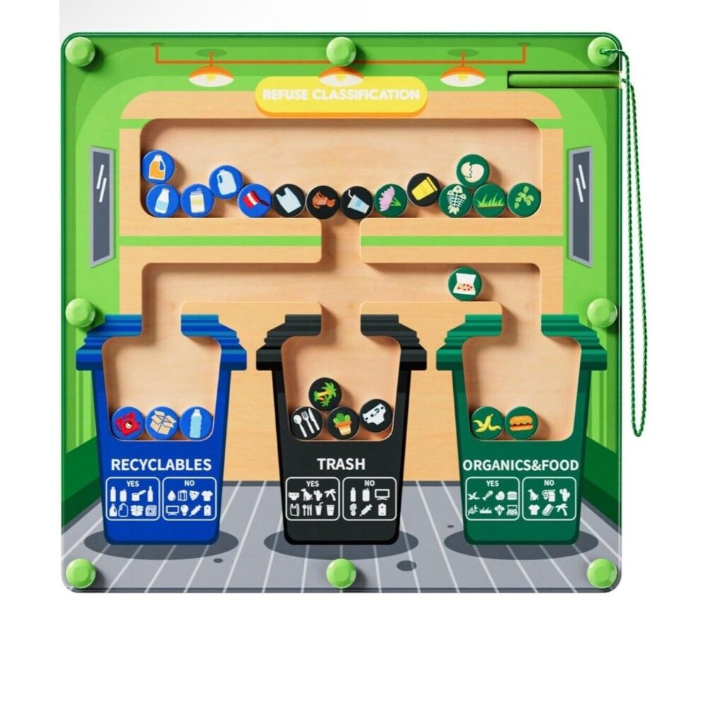 NUGZIM Magnetic Color Maze Sorting Board Montessori Puzzle For Motor Skills